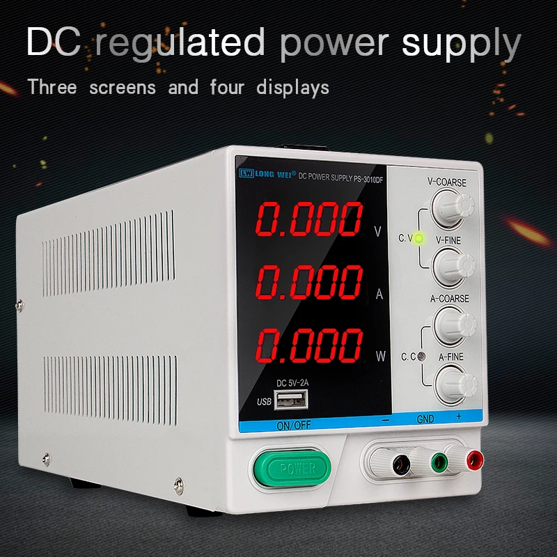 DC 30V 10A LED Digital Regulated Linear Adjustable Power Supply Lab Test 500W US 
