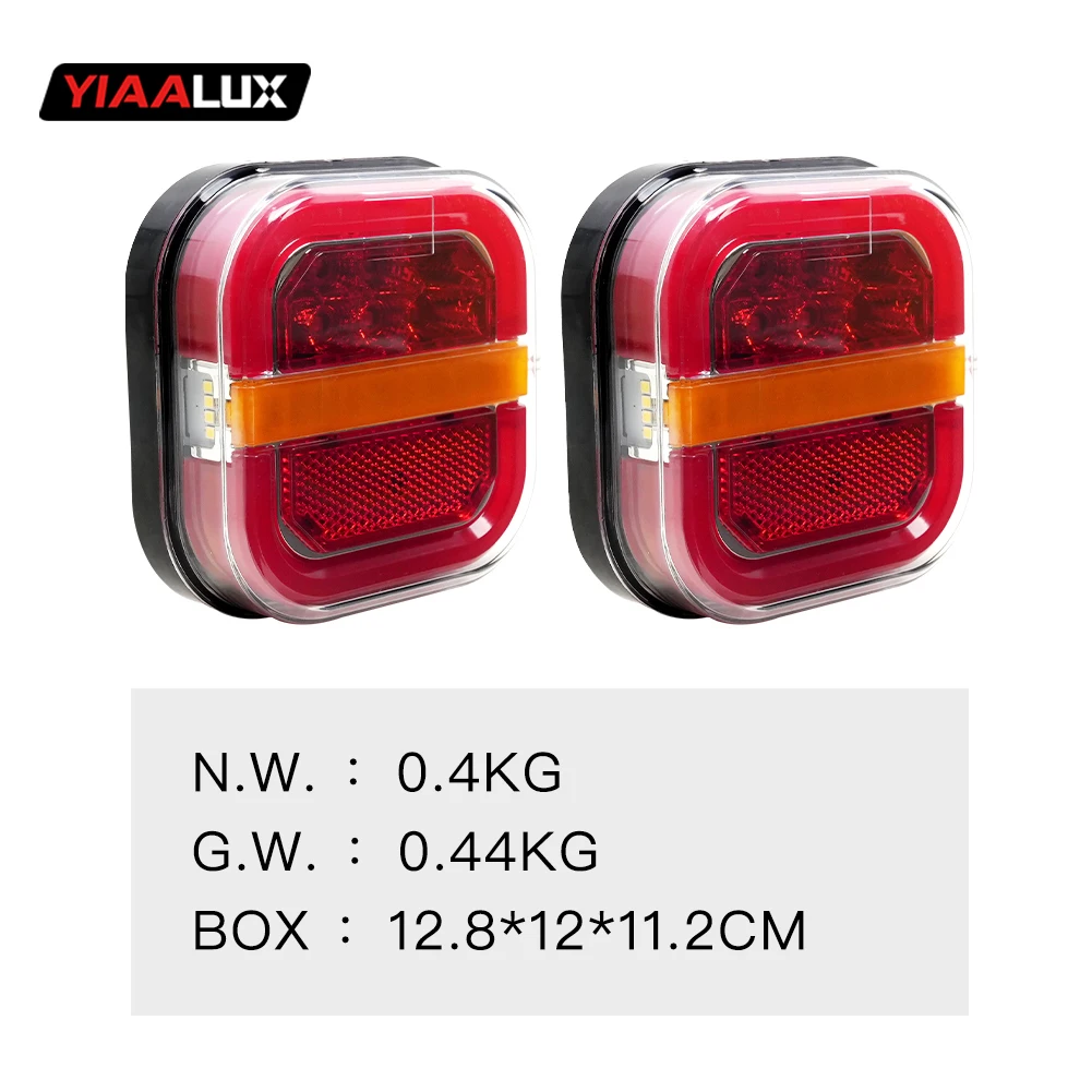 24V LED Truck Tail Light Flowing Halo Ring New Cross-Border Square Hamburger Light Indicator Wide Side Light Accessory for Cars factory