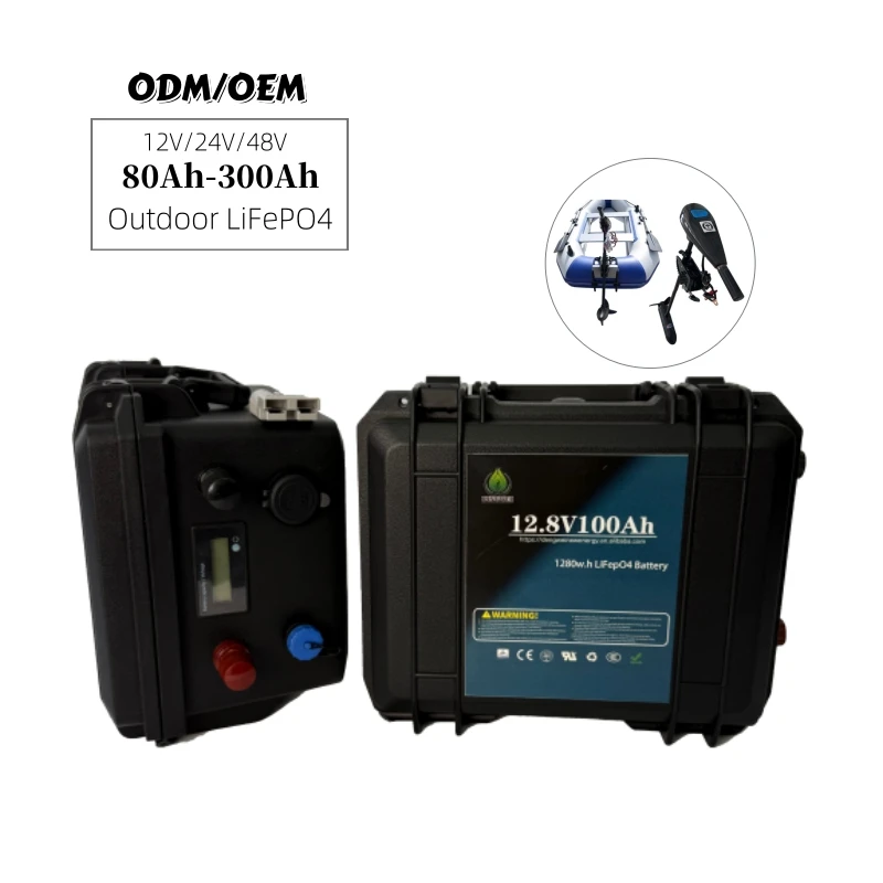 12V Li-ion pack with external heating pad and Bluetooth app interface showing real-time cell voltages