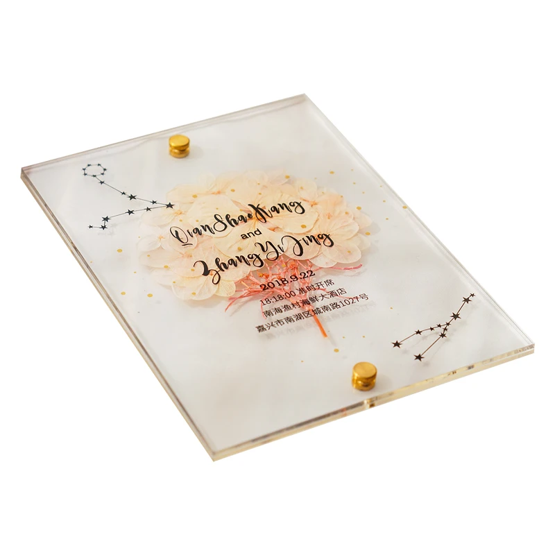 
Luxury clear double piece acrylic invitation card for Wedding party 