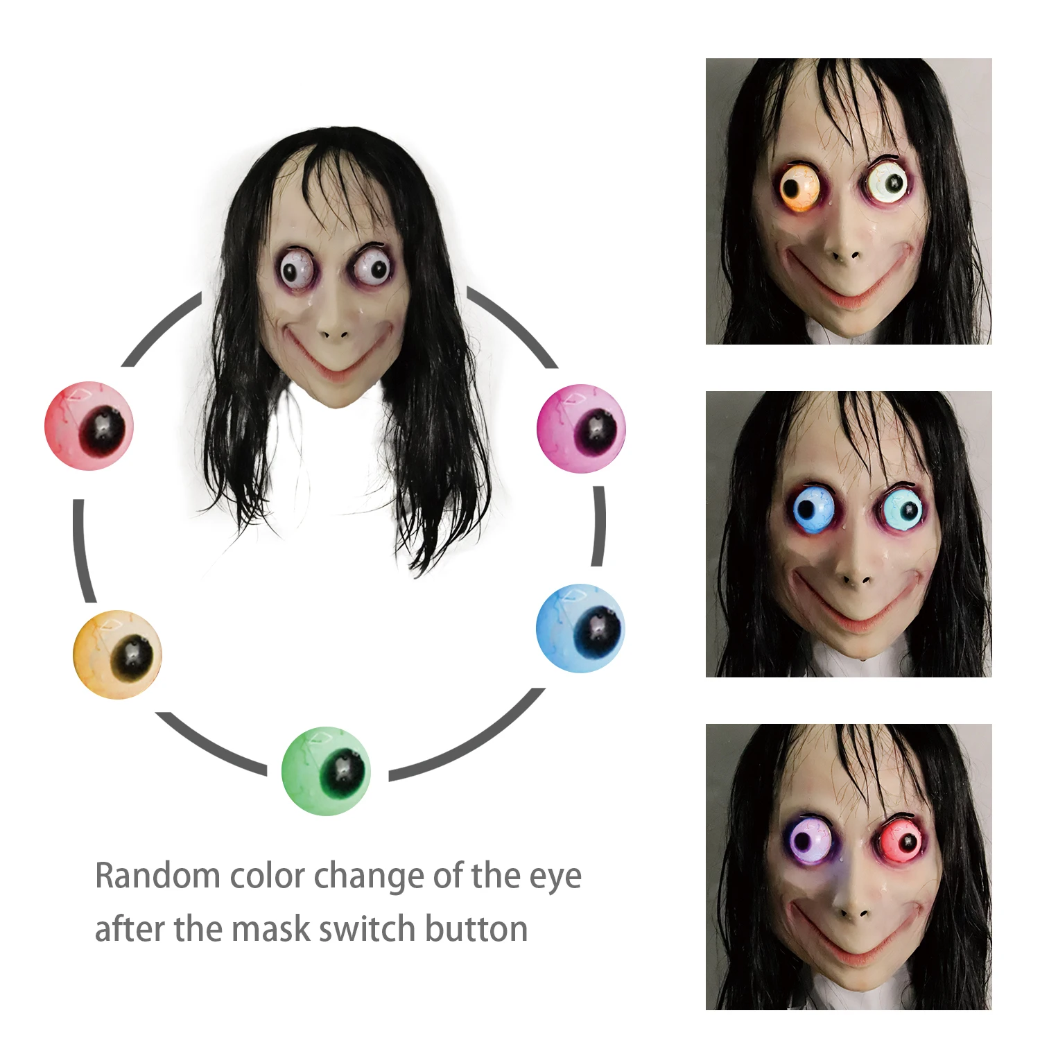 molezu 领导万圣节角色扮演派对热卖 momo 面膜乳胶头可怕鬼恐怖面具