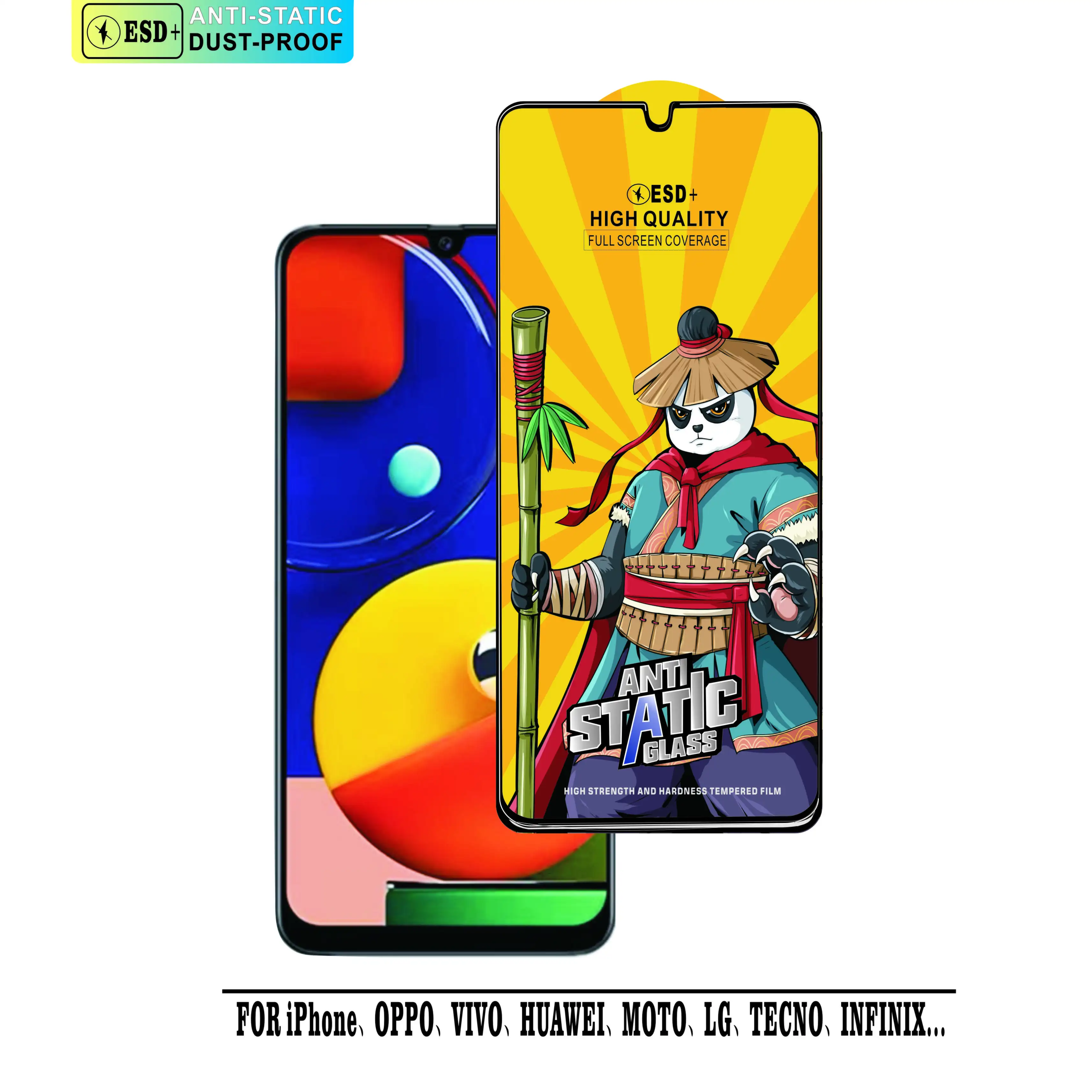 High Aluminium Antistatic 3d 9h Tempered Glass High Quality Anti