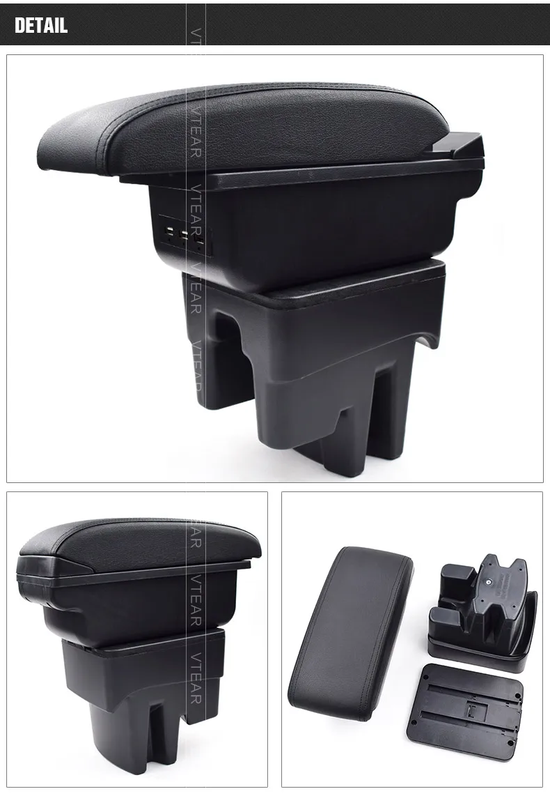 Vtear For Toyota Avanza Armrest Usb Charging Heighten Double Layer