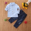 WSG131 Boy Clothes Casual T-Shirt+Jeans pc Baby Clothing Set Sprint Child Kids Costume For Boys