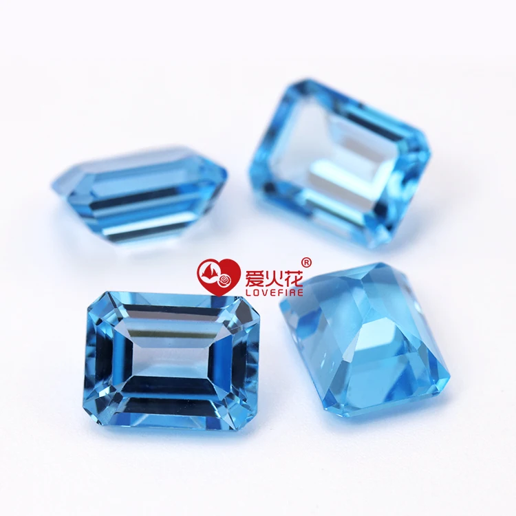 Lot of Natural Swiss Blue Topaz 7mm8mm9mm10mm cushion cut faceted loose topaz gemstone for jewelry