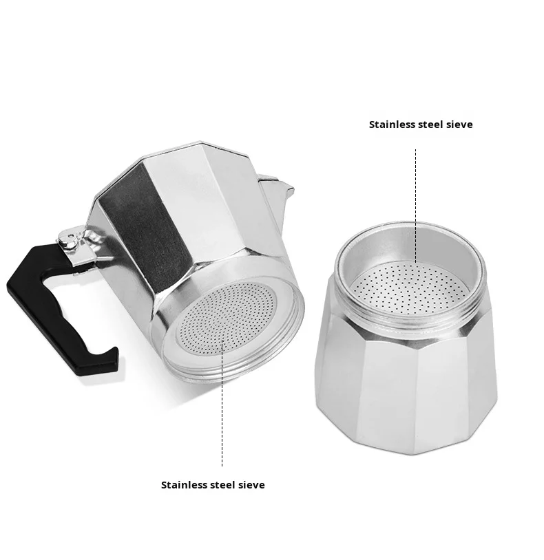 Aluminum Octagonal Stovetop Espresso Moka Pot Coffee Maker Tools Coffee Appliance Metal Coffee Utensils Household