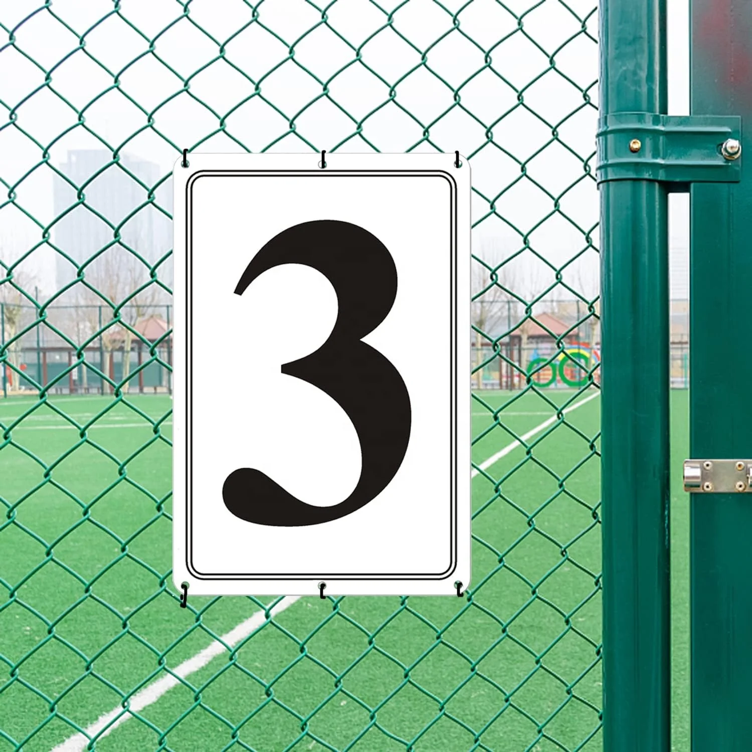Numbered Sign 1 Aluminum Number Signs For Tennis Court 12x8 Inches