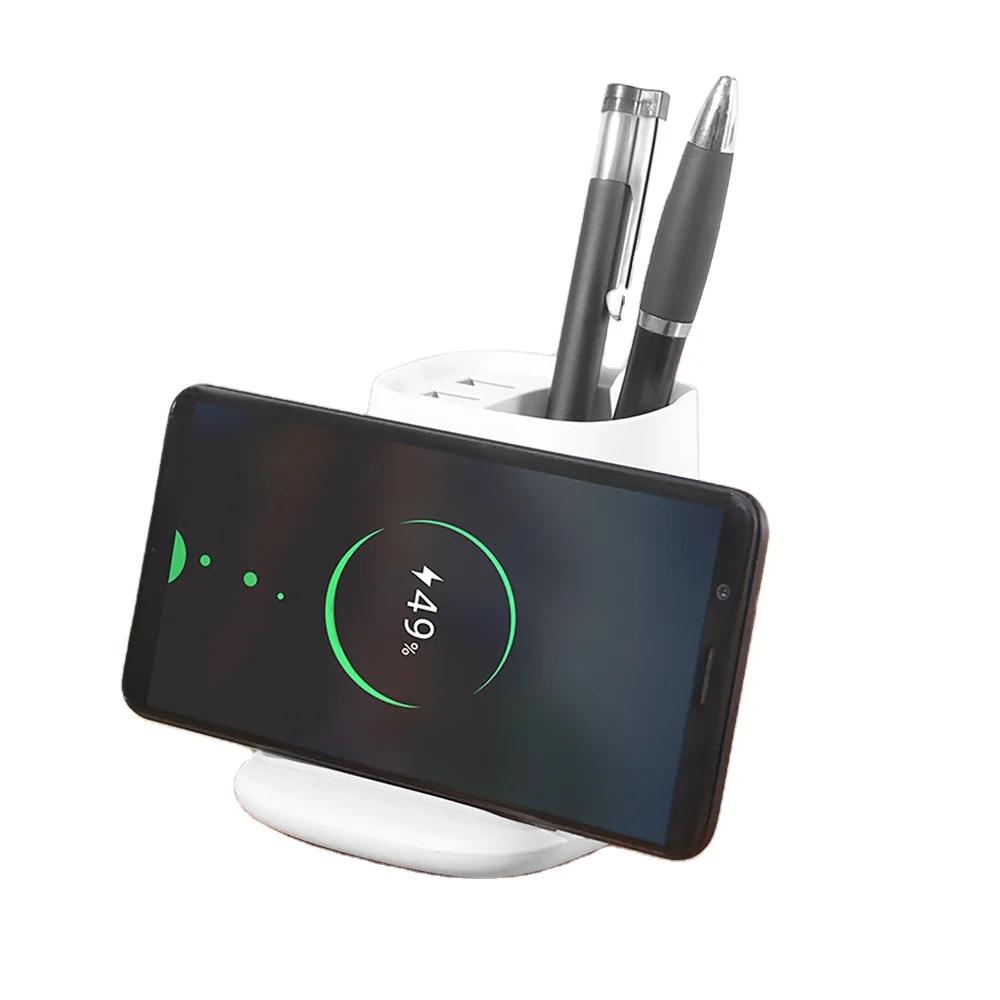 Simple Desktop Brush Pot Secure Overheat Protection Qi Wireless Mobile