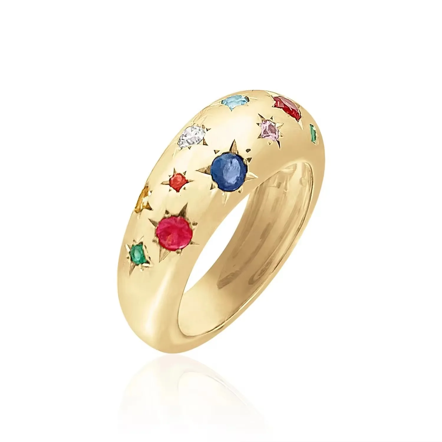 S925 Sterling Silver Square Lab Diamond Ring for Women Cold Style Ins Lab Diamond Ring with High Design Sense Gold Plated