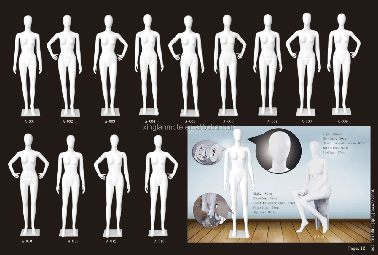 Fashion Clothing Store Showcase Display Mannequin Women Plastic