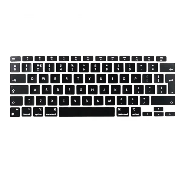 Side-by-side comparison of ABS vs PBT MacBook key caps showing surface texture difference