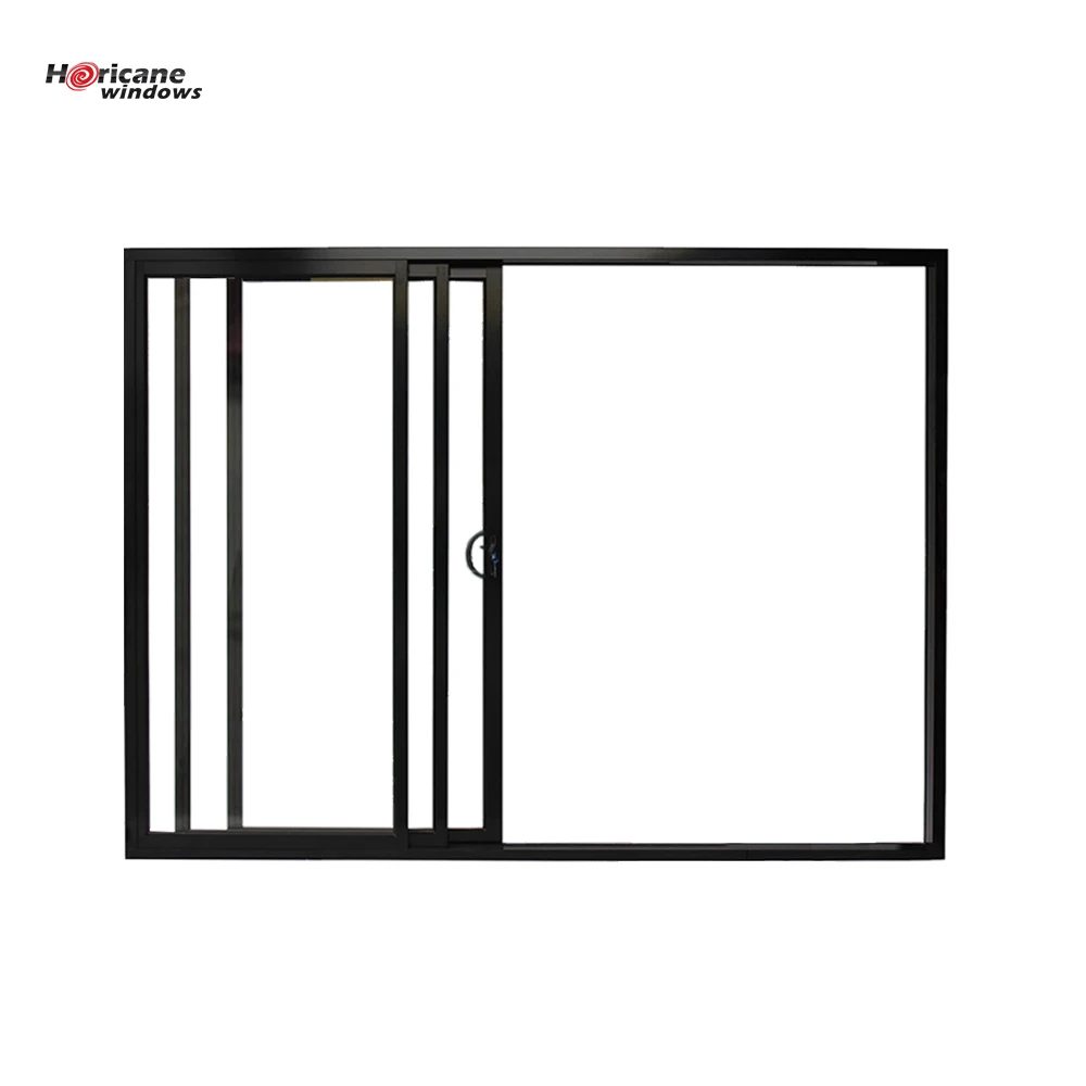 NFRC AS2047 standard cavity  black glass 3 panel triple aluminium frame sliding stacker door