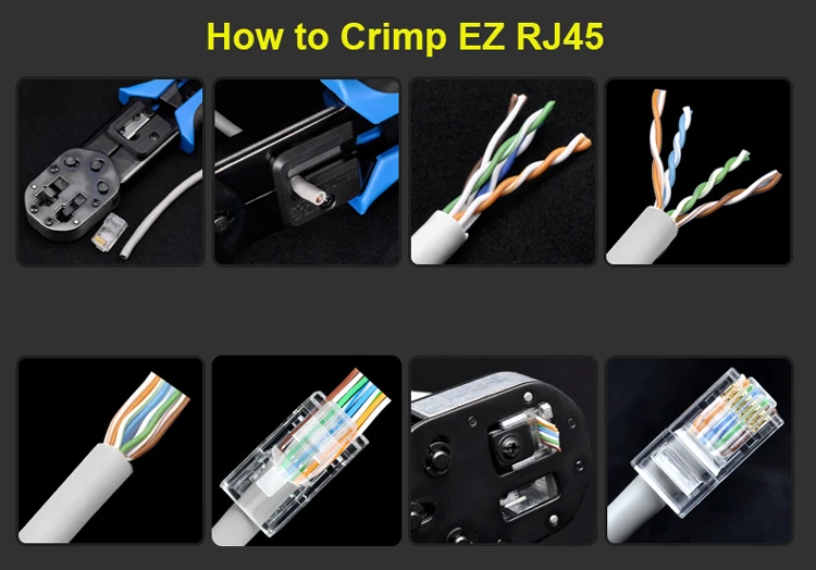 Gold Plate 3u End Pass Through Easy End Pass Through Rj45 Connector 3 ...