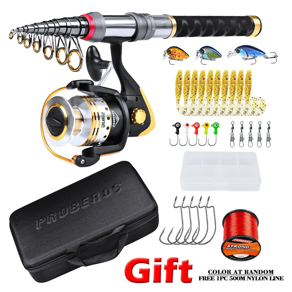 Telescopic Fishing Rod And Spinning Fishing Reel Line Lure Combo Set