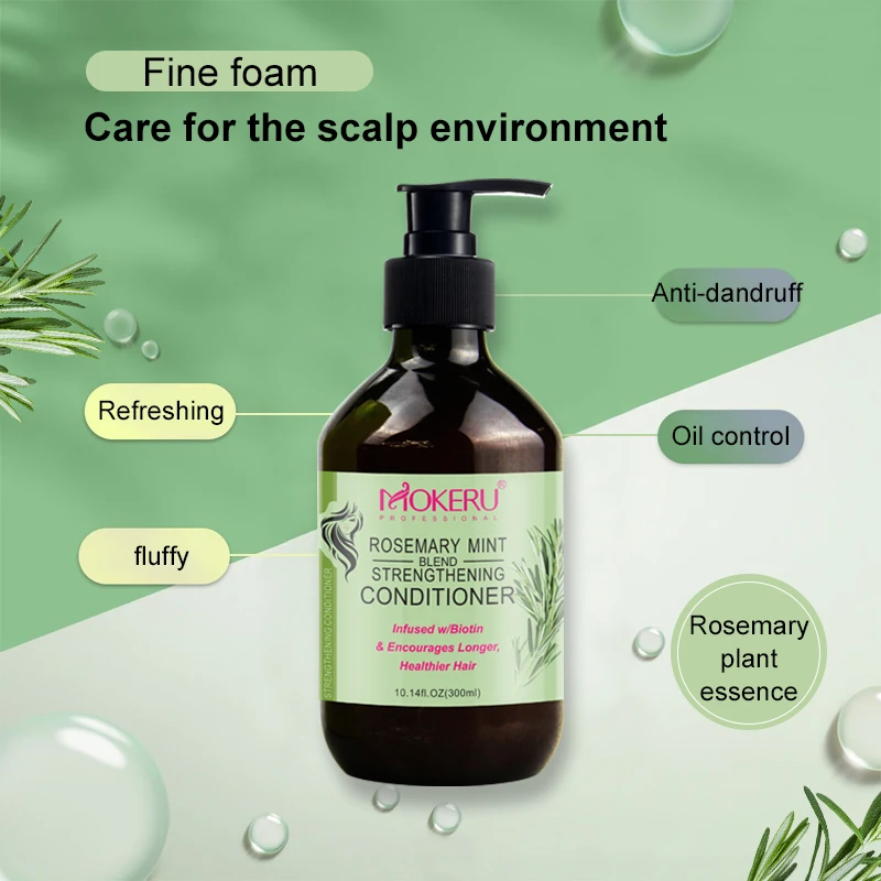 Mokeru Rosemary Hair Anti Loss Shampoo Nourishing Shampoo Natural Hair Care Hair Growth 300ml