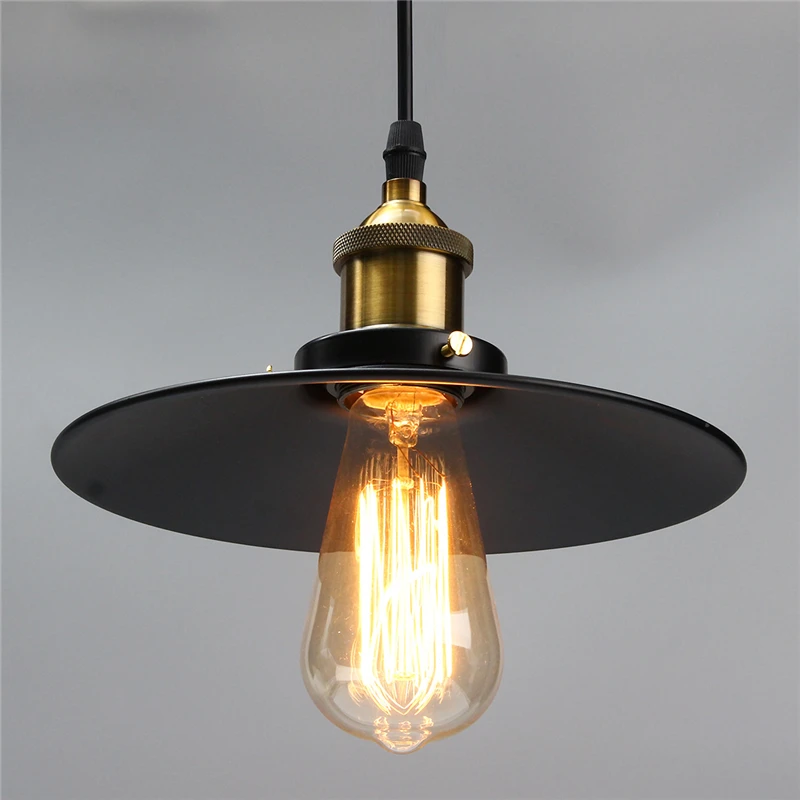 Modern Retro industrial style round indoor room Metal Pendant Light with E27 standard bulbs holder