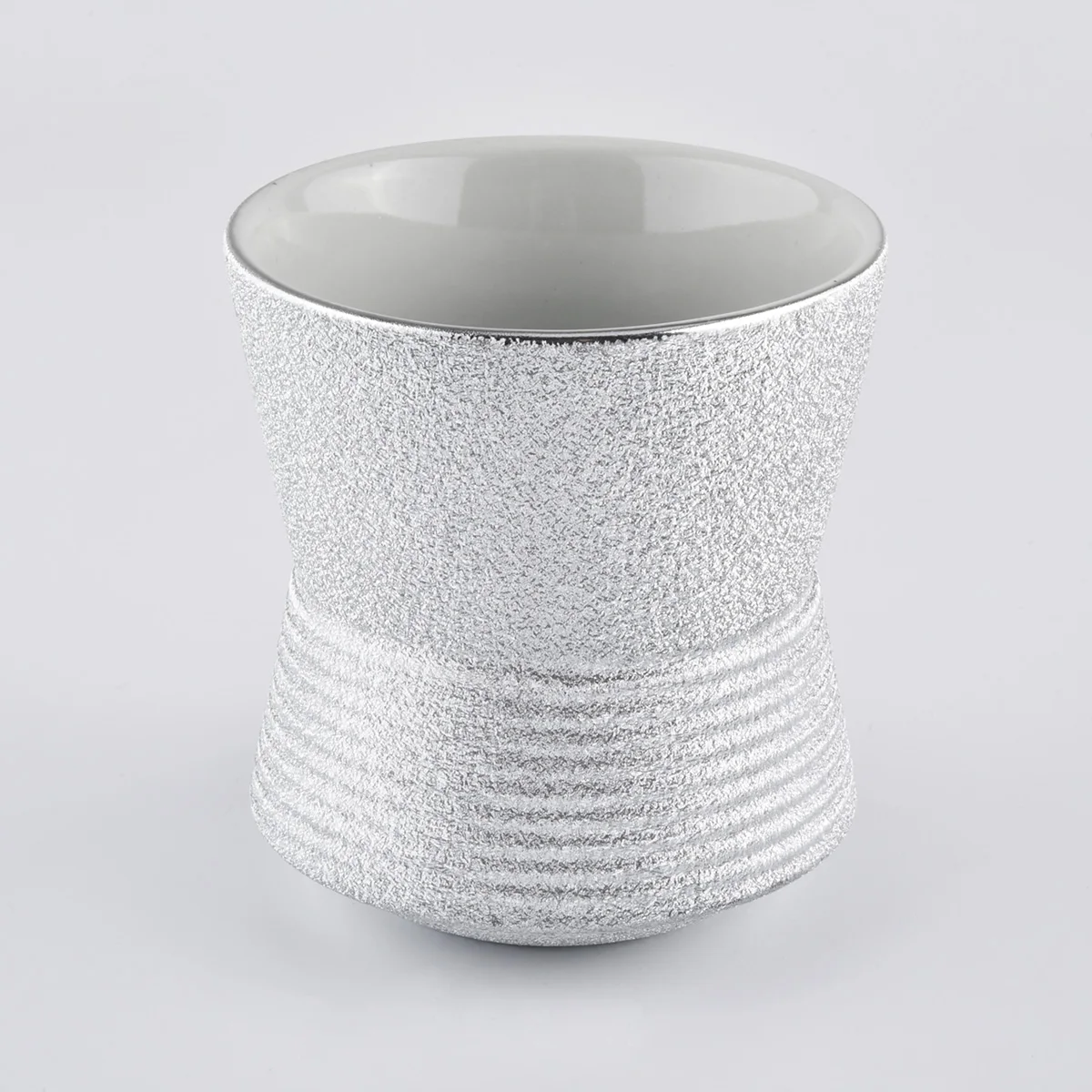 metallized ceramic candle holder