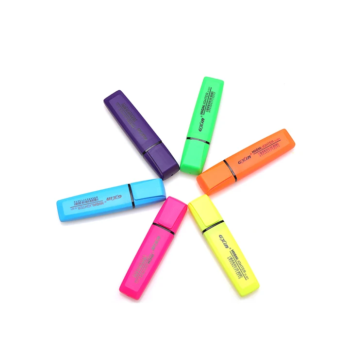 Vivid Multicolor Highlighter Marker Pen With Clip For Kids Drawing And