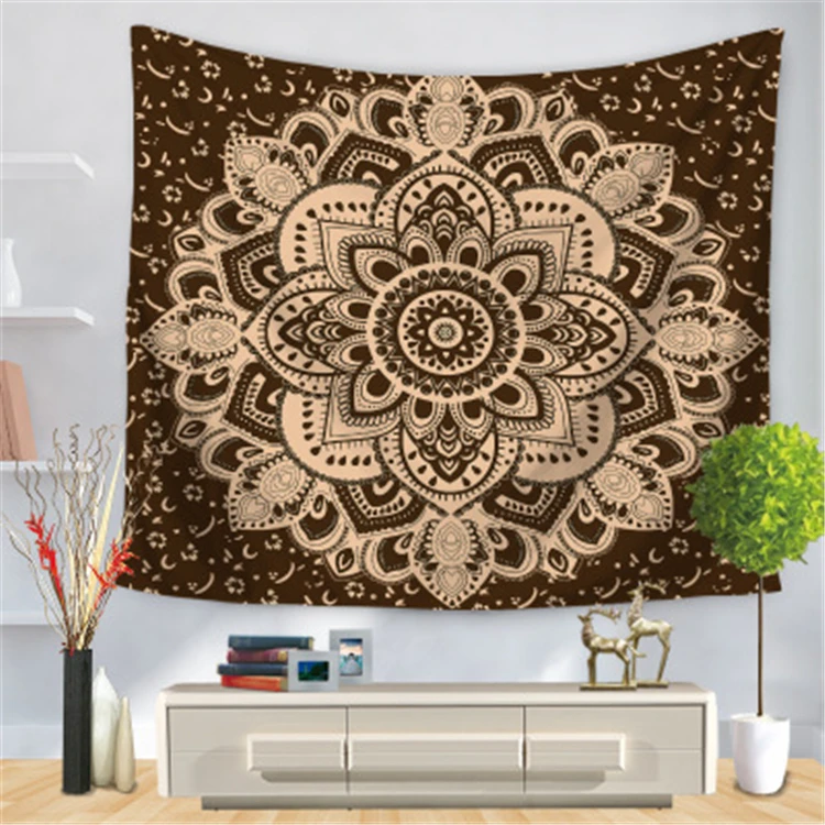 75*90cm Bohemian Tapestry Living Room Bedroom Dorm Wall Art Decoration Mandala Hippie Popular Wall Hanging Psychedelic Tapestry