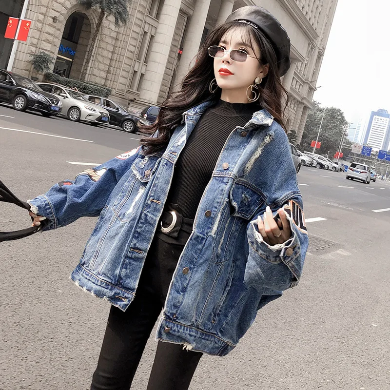 uitspraak Heup Lounge New Distressed Embroidery Jassen Dames Personalized Long Jeans Jacket Woman  Streetwear - Buy Jacket Streetwear,Long Jeans Jacket Woman,Jassen Dames  Product on Alibaba.com