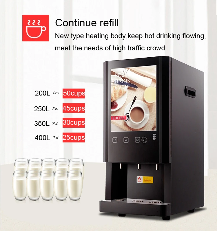 3 Hot Drinks Commercial Tabletop Instant For Office Coffee Machine