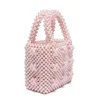 Beaded Handbag Gift Homemade Pearl Bag Famous Design Women Acrylic Bag Handle Summer Bag