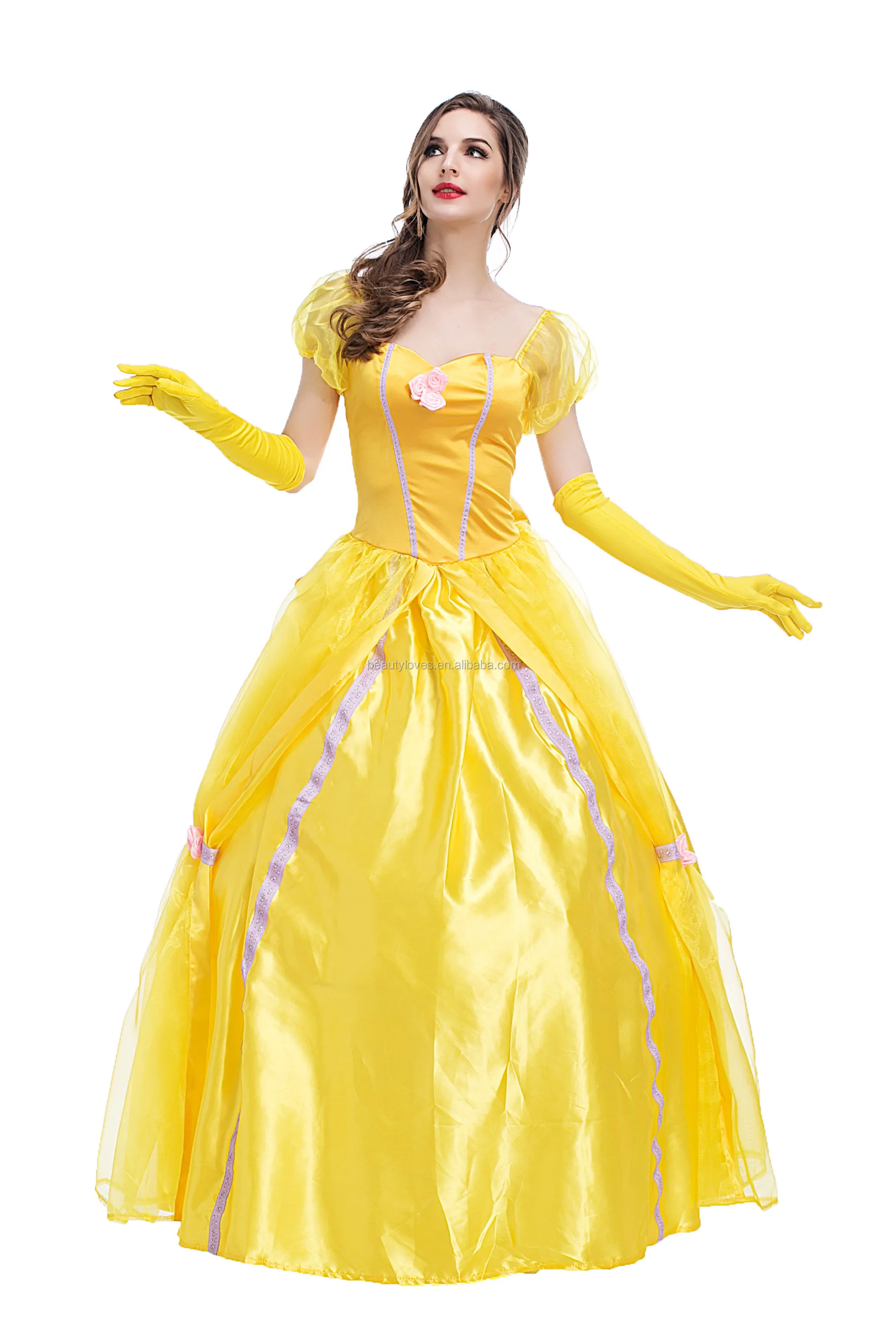 Beauty and The Beast Adult Belle Princess Cosplay Costume Ball Gown Fancy Dress 