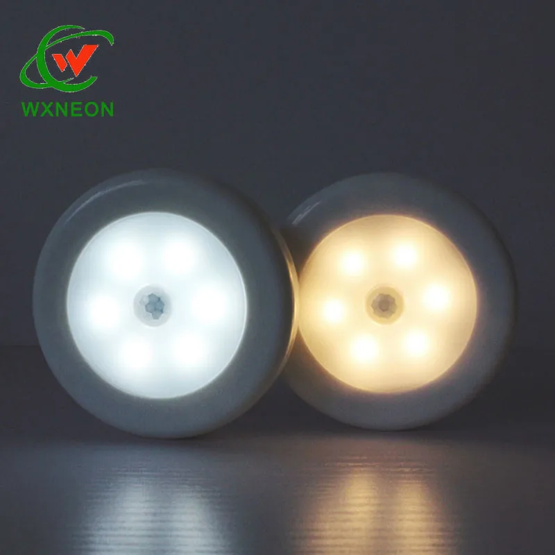 LED Motion Sensor Light Infrared PIR Detector Night Lamp Battery Operated Magnet or Tape for Closet Cabinet Stairs Wall