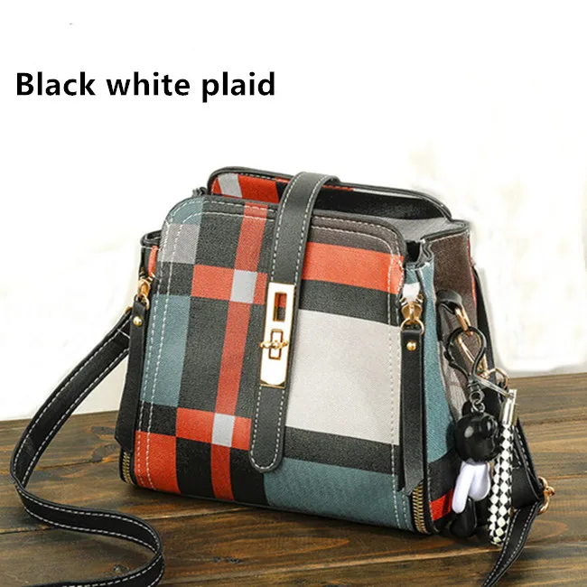 Women Bag PU Bucket Bag European and American Fashion Leather Handbag Stitching Shoulder Messenger Bag