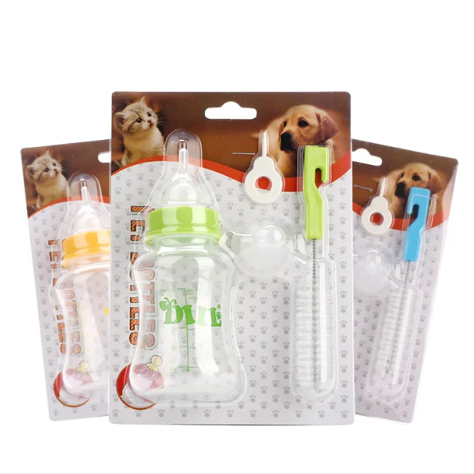 Factory Price Pet Milk Bottle Dog Feeding Bottle Set Safty Puppy Kitten