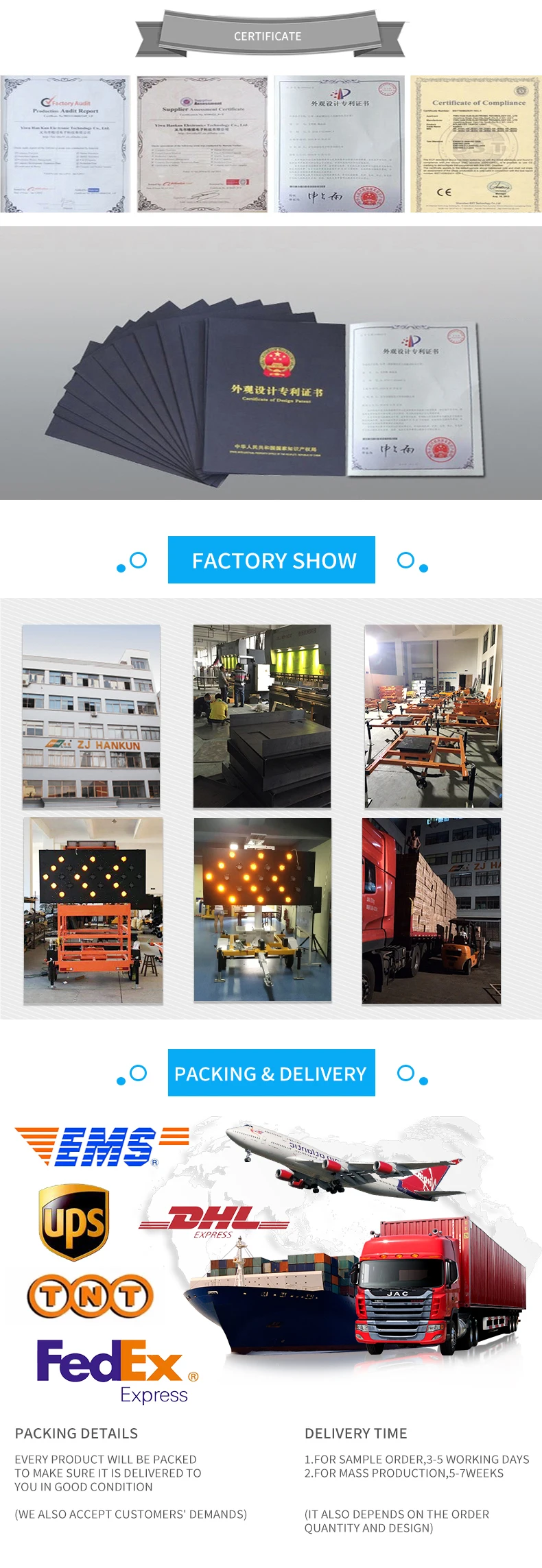 Trailer Boards Traffic Sign with Trolley/Trailer Led Solar Arrow Board