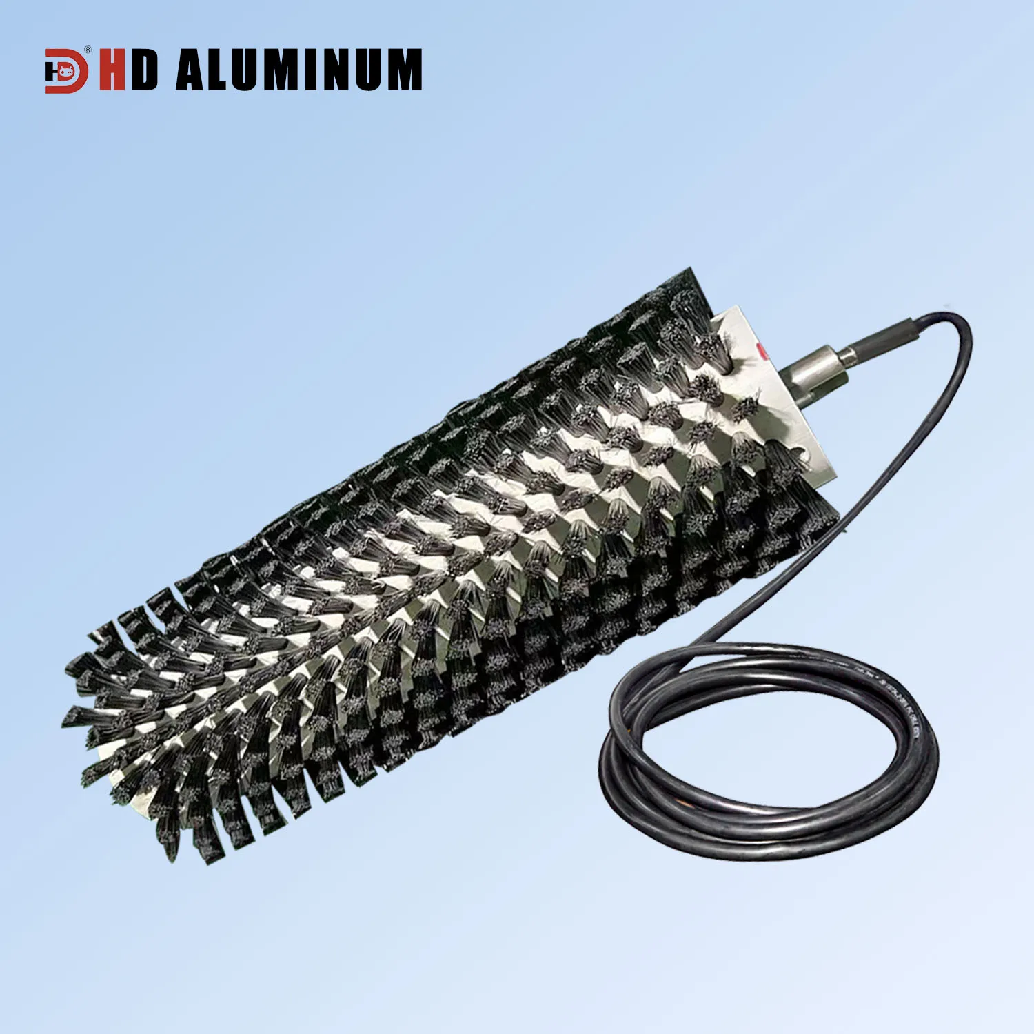 Hengdong 50 Brush DC Electric Roller Conveyor Belt Assembly Line Cleaning Roller Cylinder Nylon Bristle Material OEM manufacture