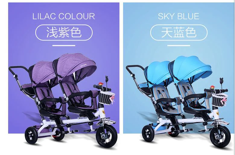 3 wheel double stroller
