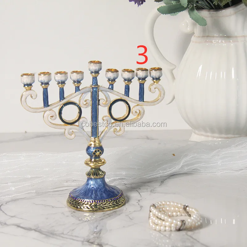 Jewish Candle Holder Jerusalem Brass Seven Brass Judaica Menorah Buy