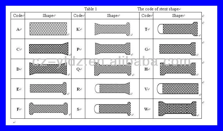 shape of esophageal stent
