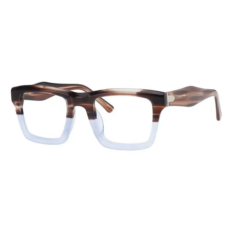 

Fashion Handmade Thick Acetate Design Square Eyeglasses Optical Eyewear Over Size Prescription Glasses Frames, 2 colors
