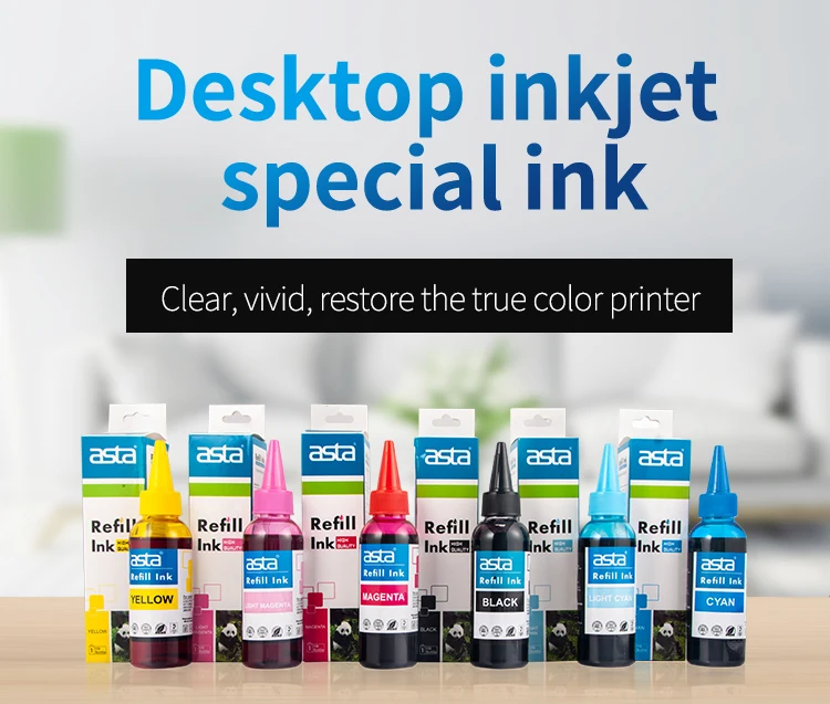 Asta Factory Wholesale Compatible Refill Bulk Printing Color Premium Bottle Dye Ink For Epson 