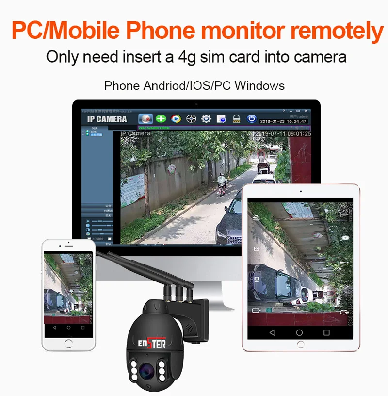 4G Caméra IP sim carte Extérieure Toute boîtier Métallique D'inclinaison de Casserole 5x Zoom maximal 128G Carte capteur Sony camhi application imperméable 1080P 5MP