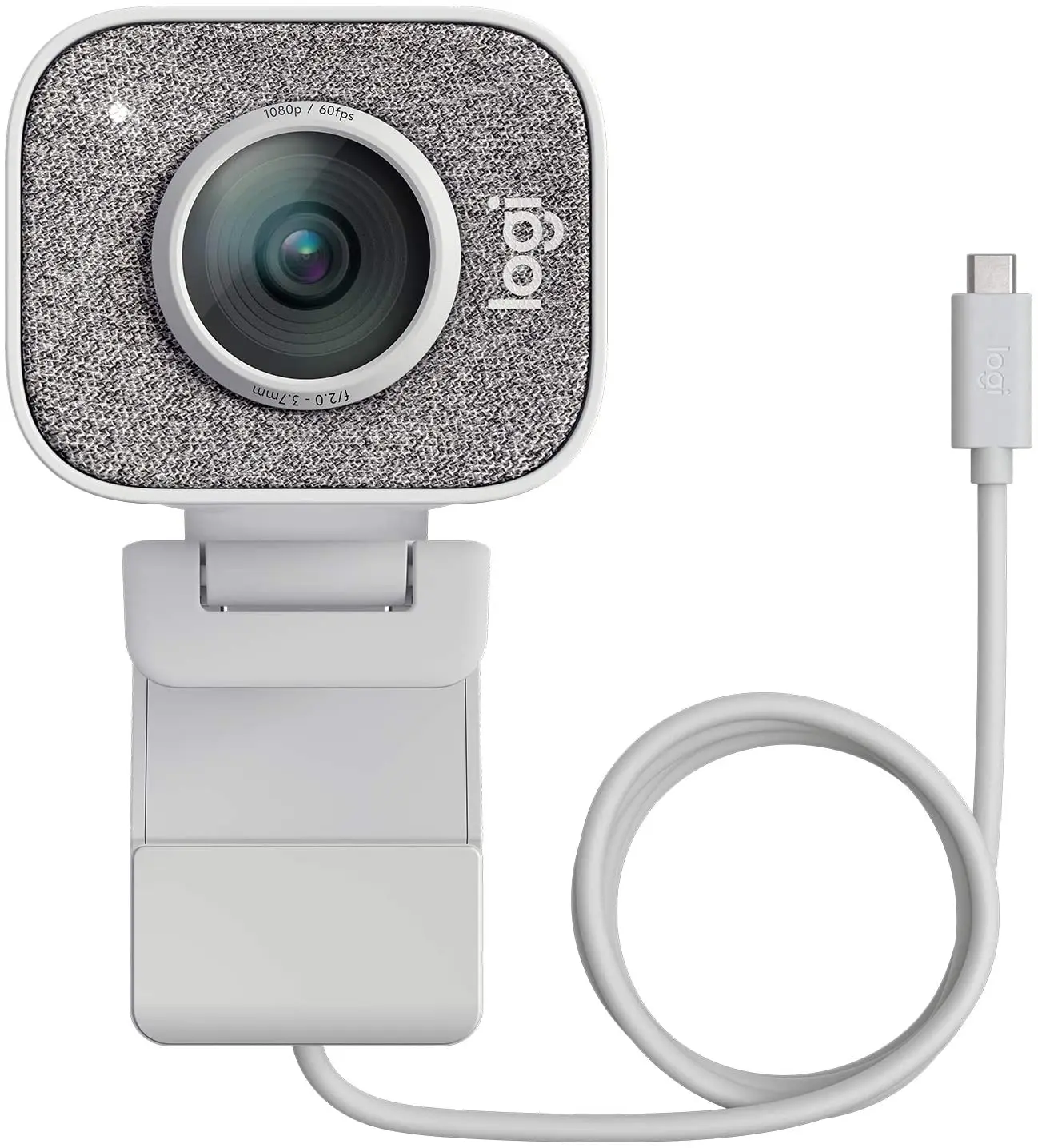 Side view of a 1440p webcam mounted on a monitor with privacy shutter closed