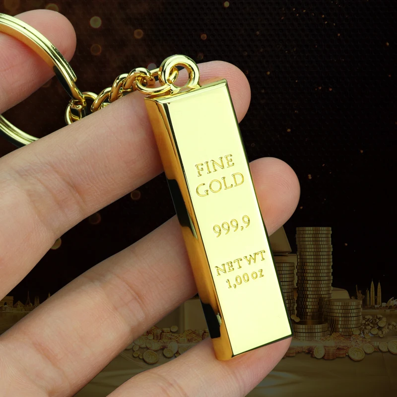 Details about   Gold Bars 999 Fine Gold Imitation Keychain Ideal As Gift 