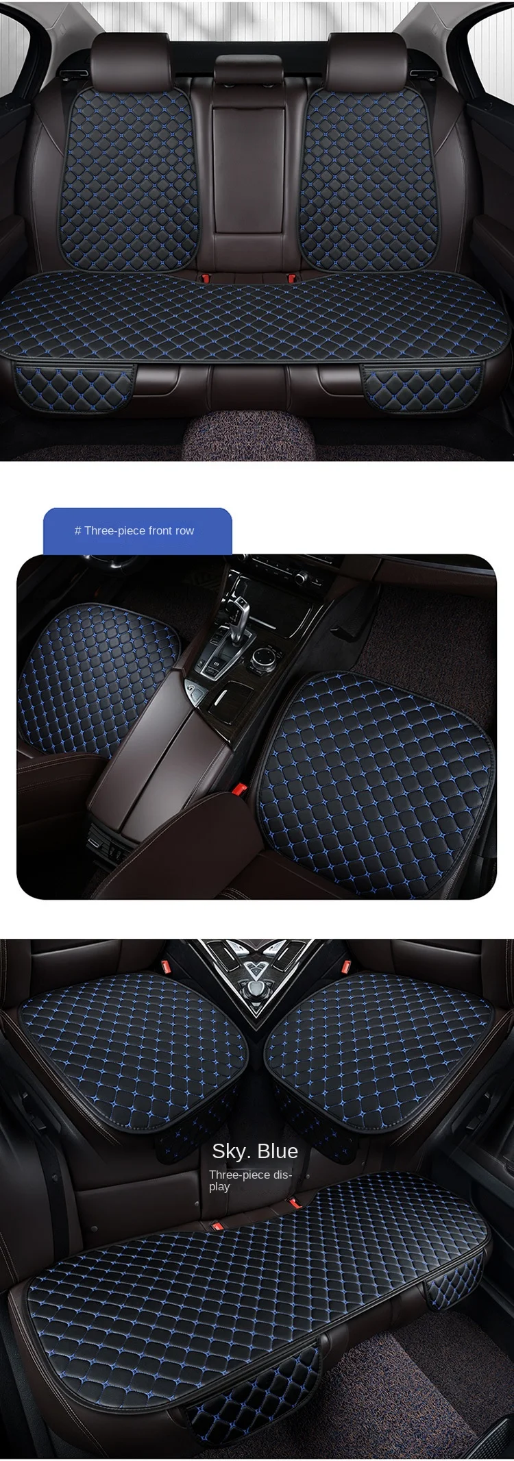 Cross-Border Amazon Leather Embroidered Non-Slip Single-Piece Seat Cushion Four Seasons Universal Tie-Free Four-piece Cushion factory