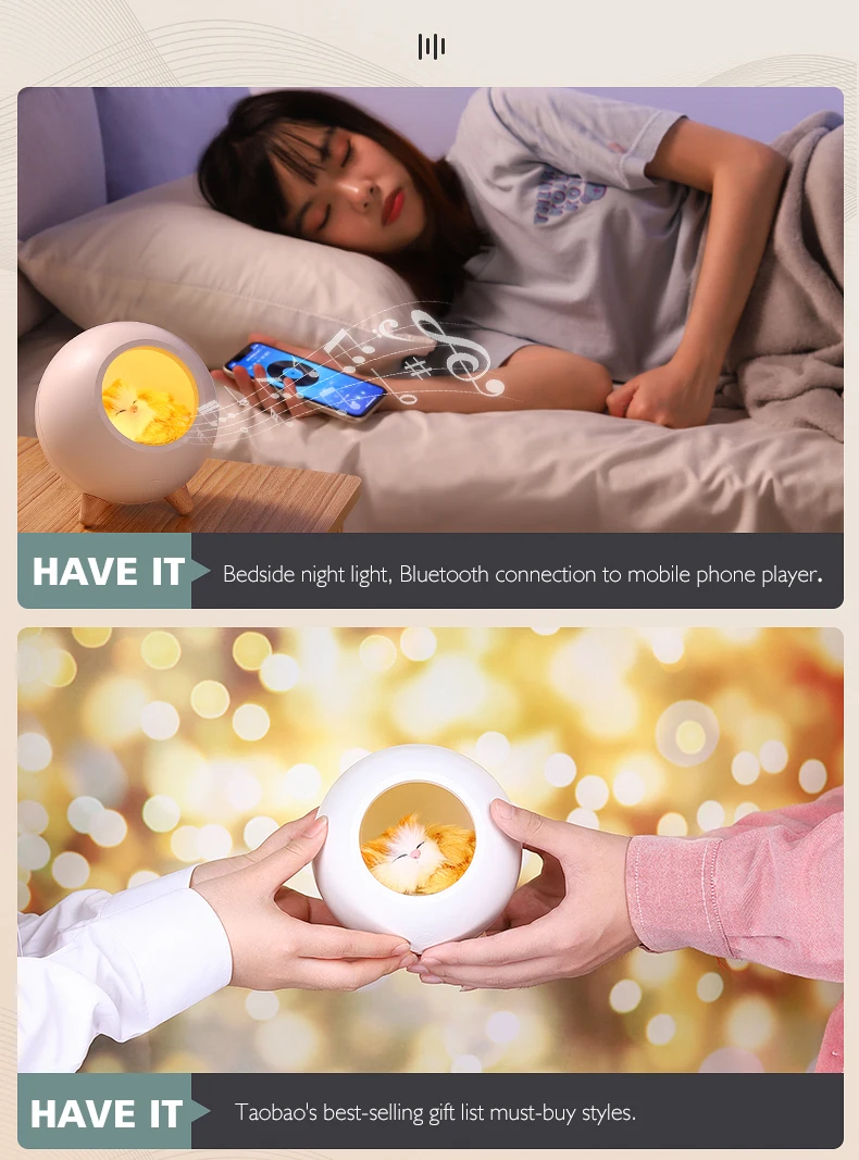 Decorative Mini Portable LED Touch Lamp Speaker Smart Wireless Speaker - ANKUX.COM