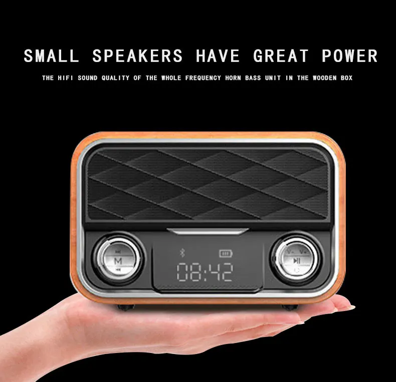 Hand-free TF Card Tabletop Alarm Clock Wireless Bluetooth Speaker With FM Radio - ANKUX.COM