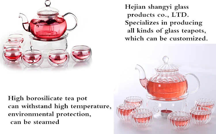 Direct Deal High Borosilicate Pyrex Transparent Hot Tea Pot Set Glass