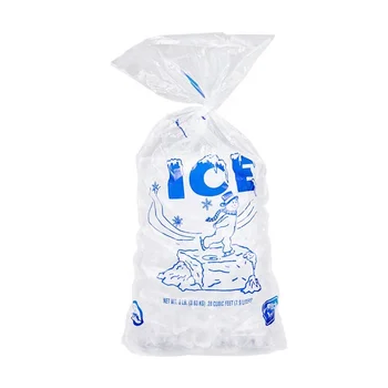 10 Lb Customized Plastic Ice Bag For Ice Cube With Wicket Handle - Buy 