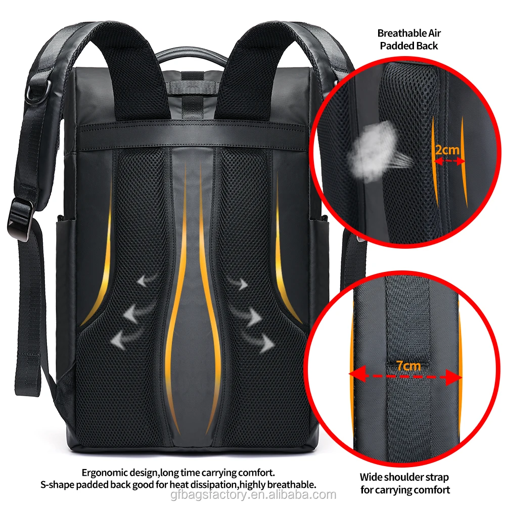mochilas New products  functional waterproof backpack with interior compartment anti theft laptop business bag