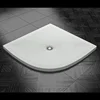 Custom Latest Design Solid Surface White Artificial Stone Curved Shower Tray Shower Base