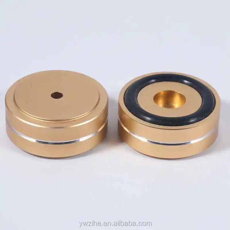 39x17mm Aluminum Turntable CD Isolation Feet Speaker AMP Stands PAD Cone Gold *4 