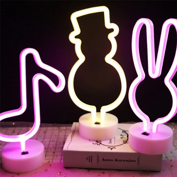 Lighting Up Christmas Snowman Design Led Neon Light Night Lamp Customized Lights For Party Decoration