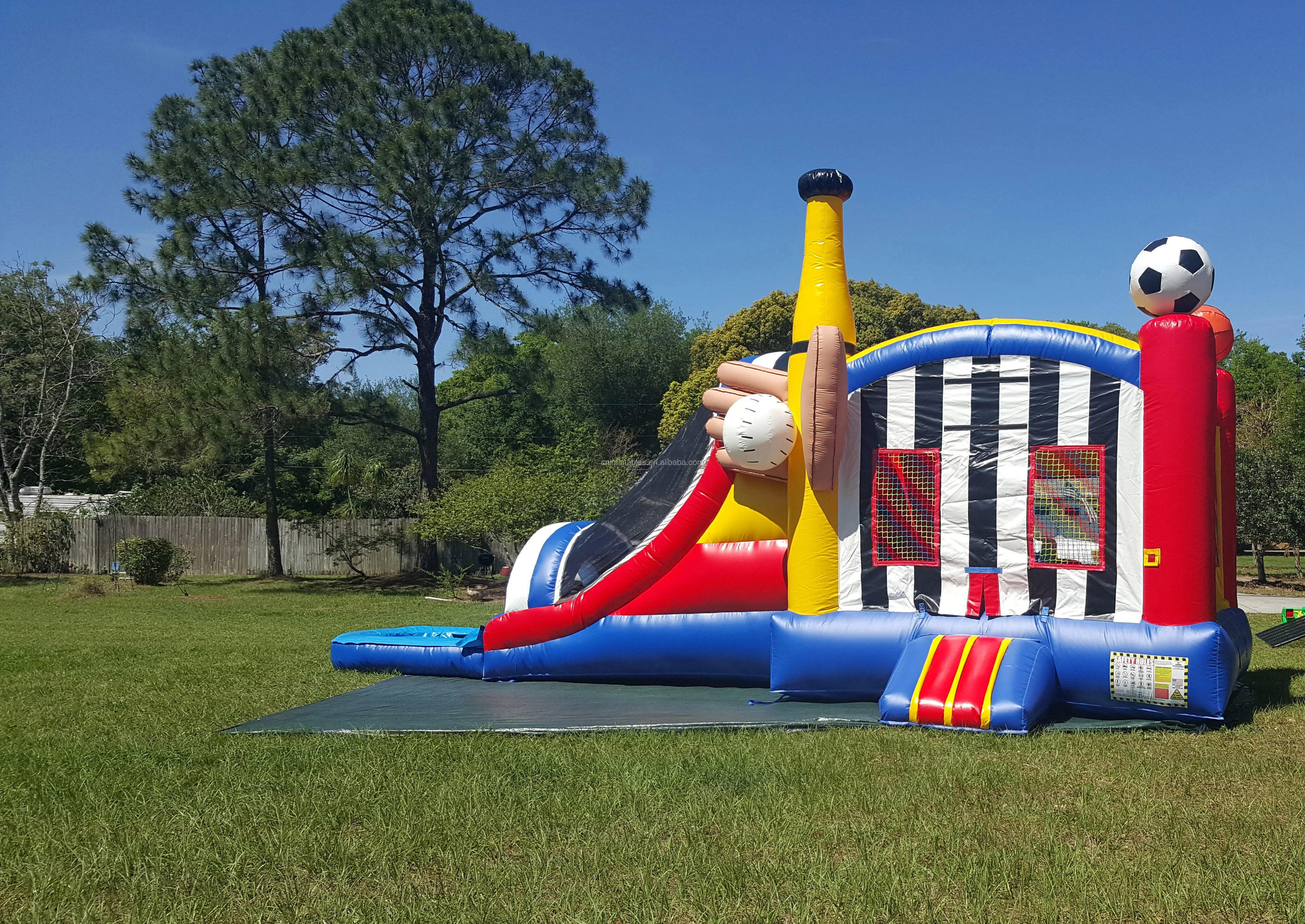 3d sports inflatable bouncy castle party obstacle combo with
